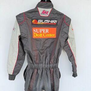 K1 Racing Suit Mens Small 48 Black Grey Zip Do It Center Branded Jumpsuit Logo